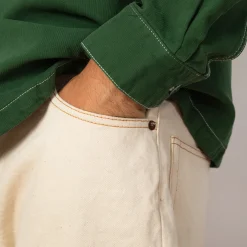 108 One Wash Loose Ankle Denim - Ecru