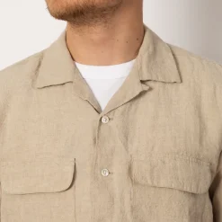 Open Collar Shirt - Beige