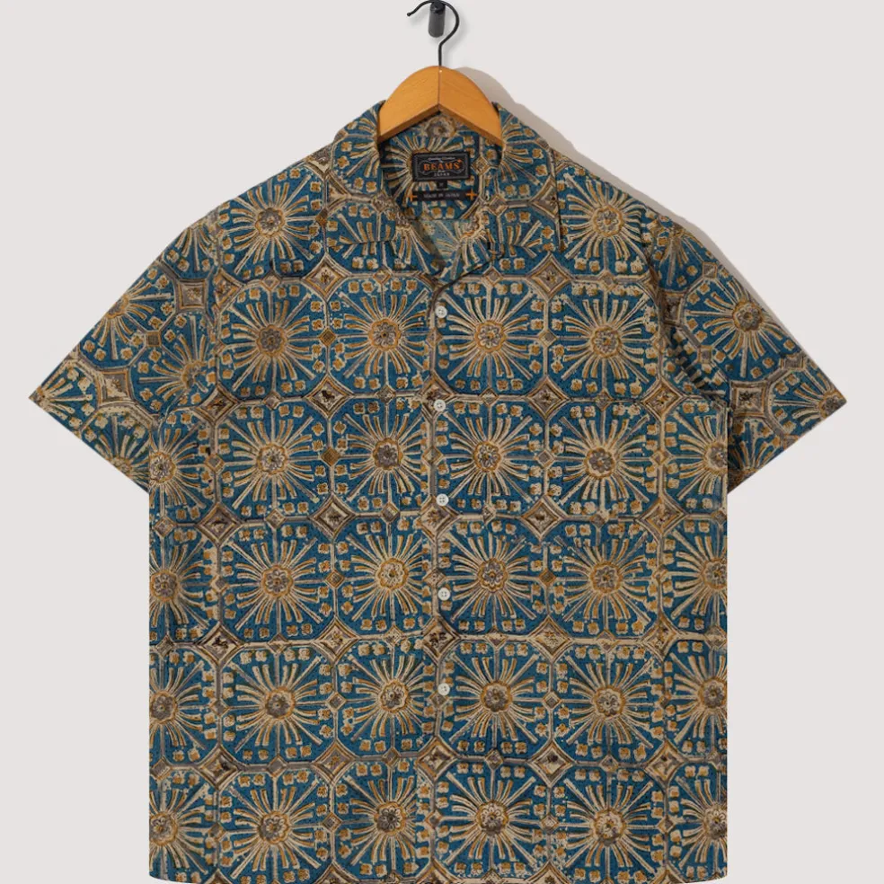 Open Collar Shirt - Blue