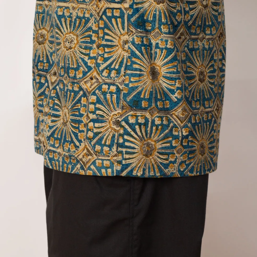 Open Collar Shirt - Blue