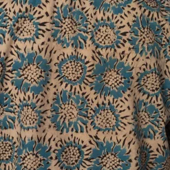 Open Collar Shirt - Blue Sun Flower