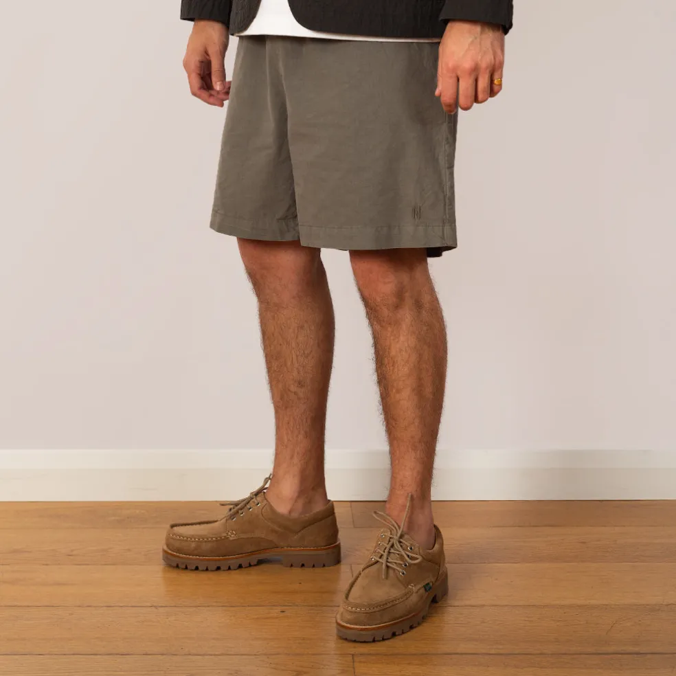 Per Cotton Tencel Shorts - Mid Khaki