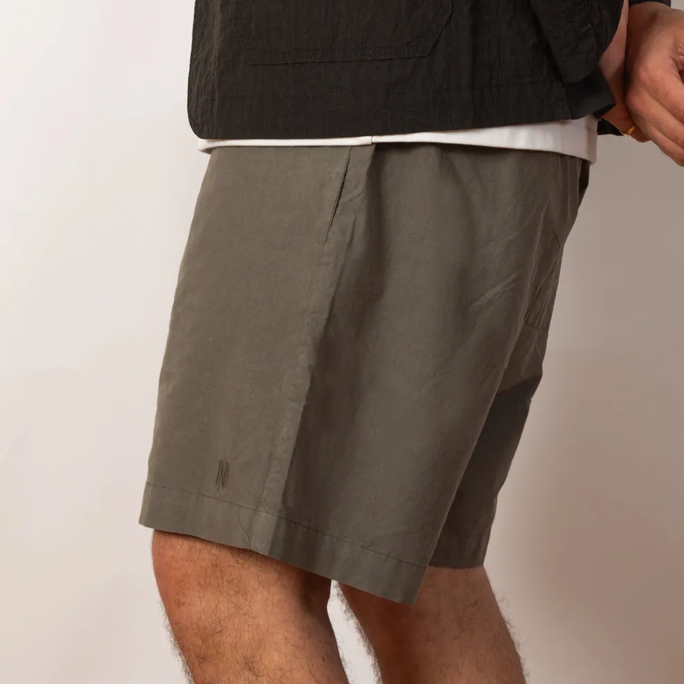 Per Cotton Tencel Shorts - Mid Khaki
