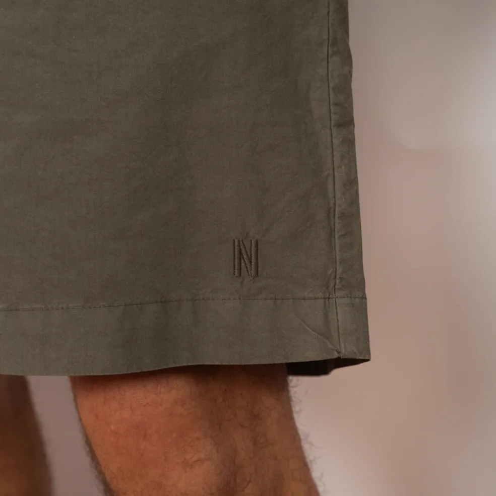 Per Cotton Tencel Shorts - Mid Khaki