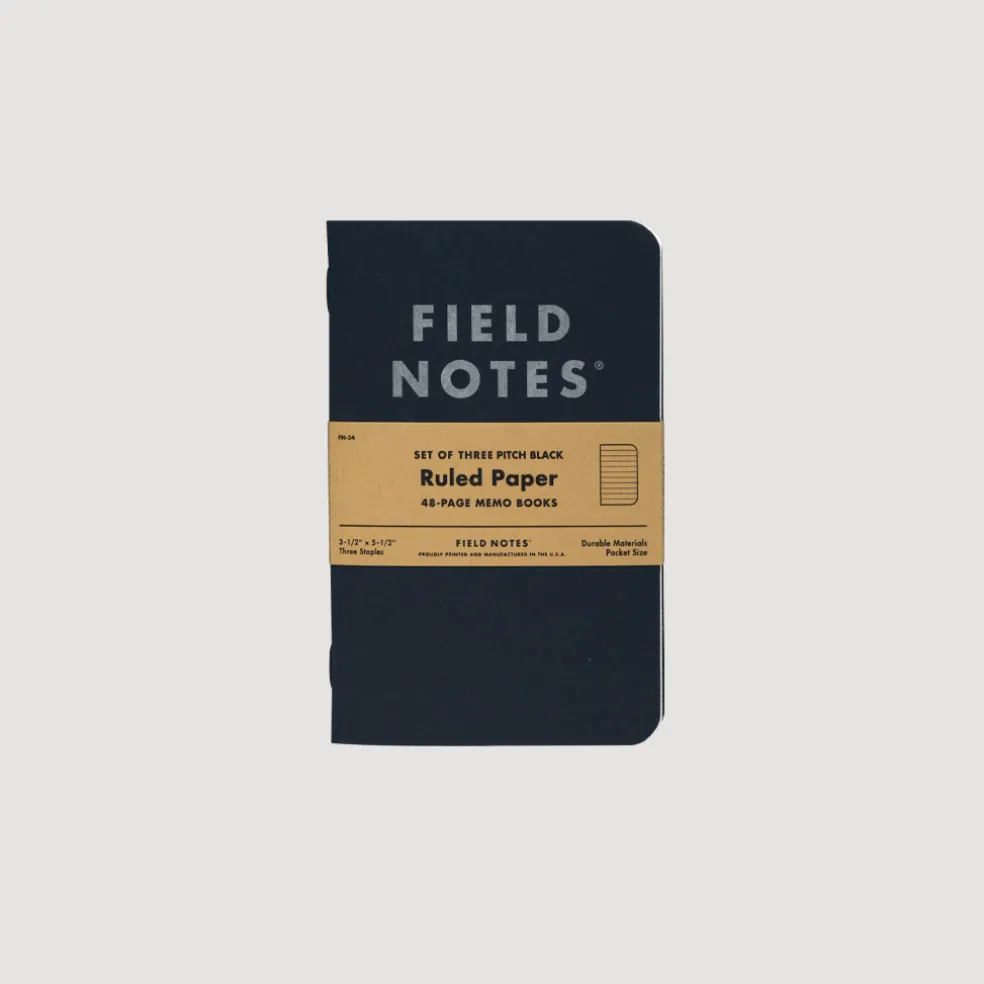 Pitch Black Memo Pad - Ruled