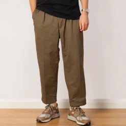 2 Pleat Twill Trouser - Olive