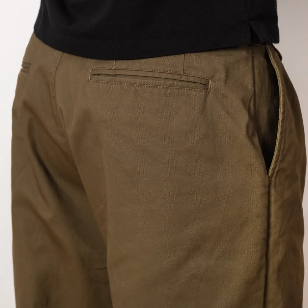 2 Pleat Twill Trouser - Olive
