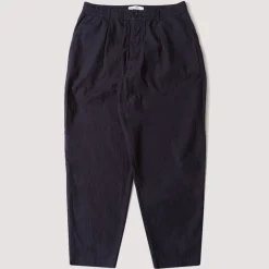 Pleated Track Pant - Navy Seersucker