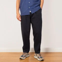 Pleated Track Pant - Navy Twill