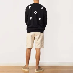 Pop Logo Crewneck Sweatshirt - Black