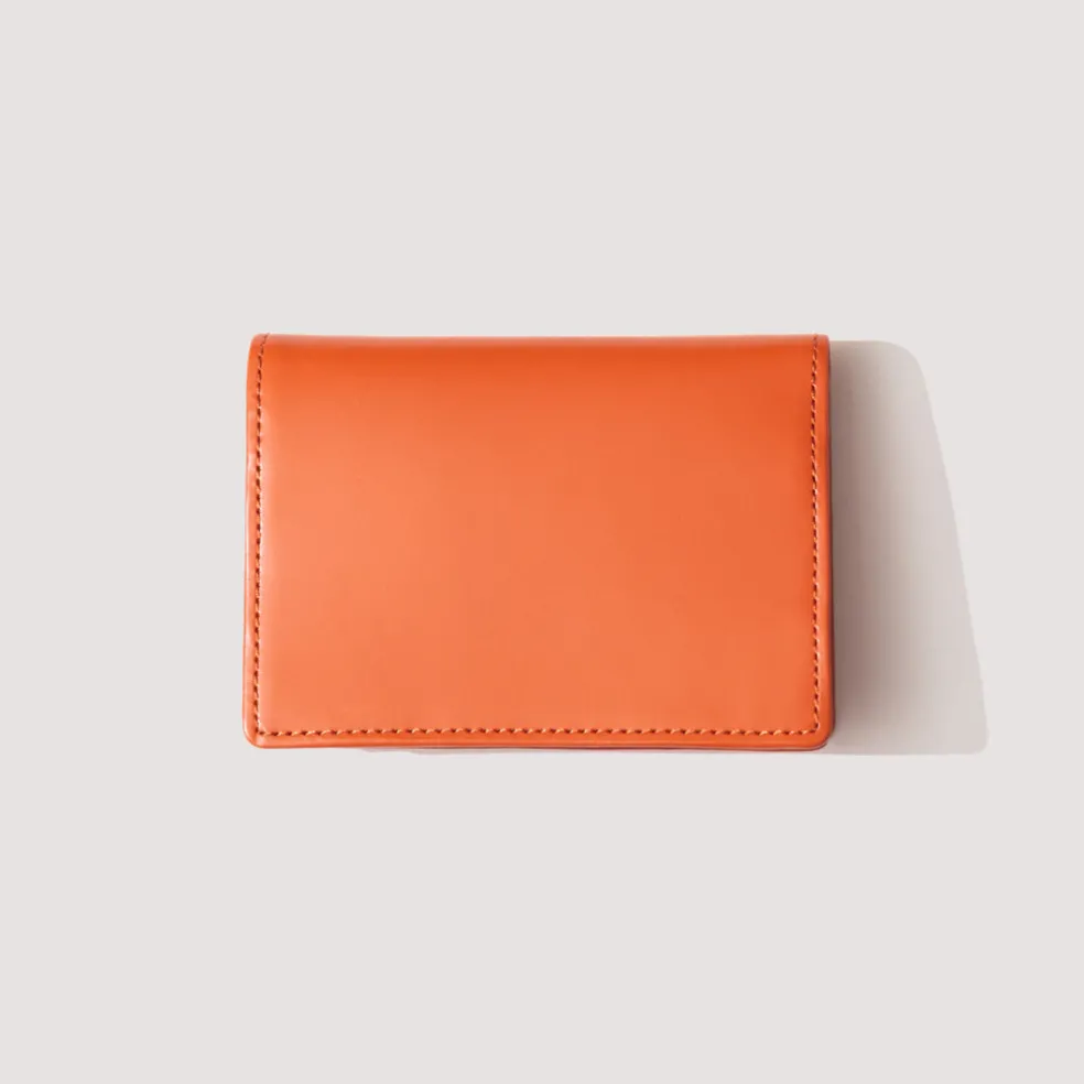 PS Leather Wallet Card Case - Orange