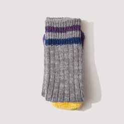 Rainbow Happy Heel Socks - Grey