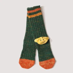 Rainbow Happy Heel Socks - Green