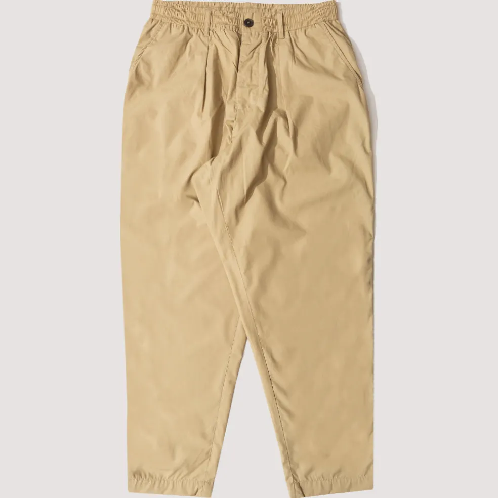 Recycled Poly Tech Pleated Track Pant - Sand