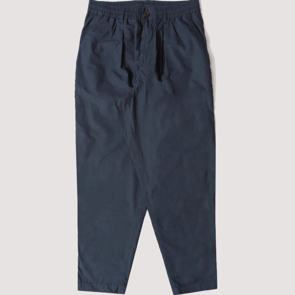 Recycled Poly Tech Pleated Track Pant - Navy