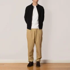 Recycled Poly Tech Pleated Track Pant - Sand
