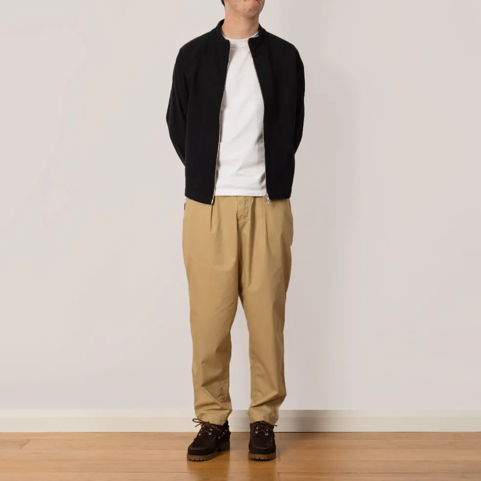 Recycled Poly Tech Pleated Track Pant - Sand