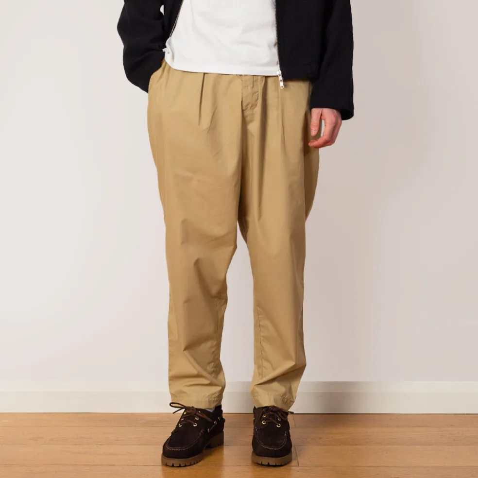 Recycled Poly Tech Pleated Track Pant - Sand