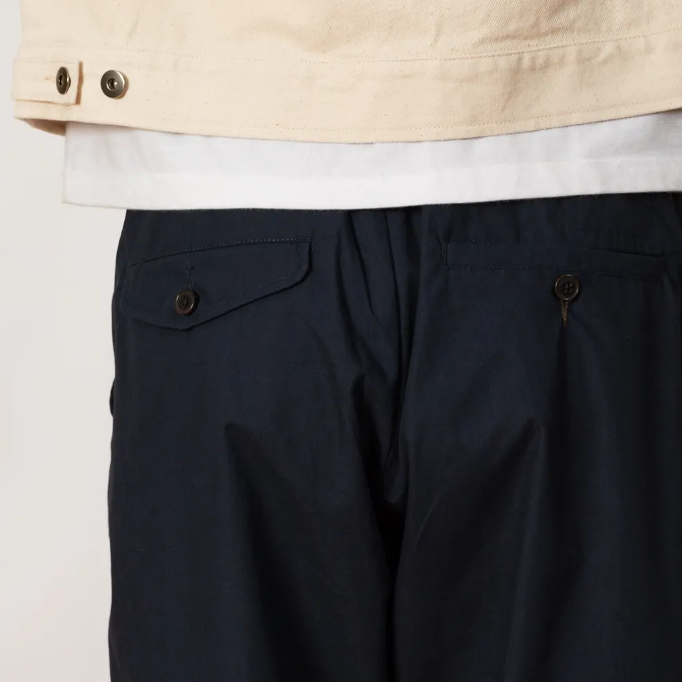 Recycled Poly Tech Pleated Track Pant - Navy