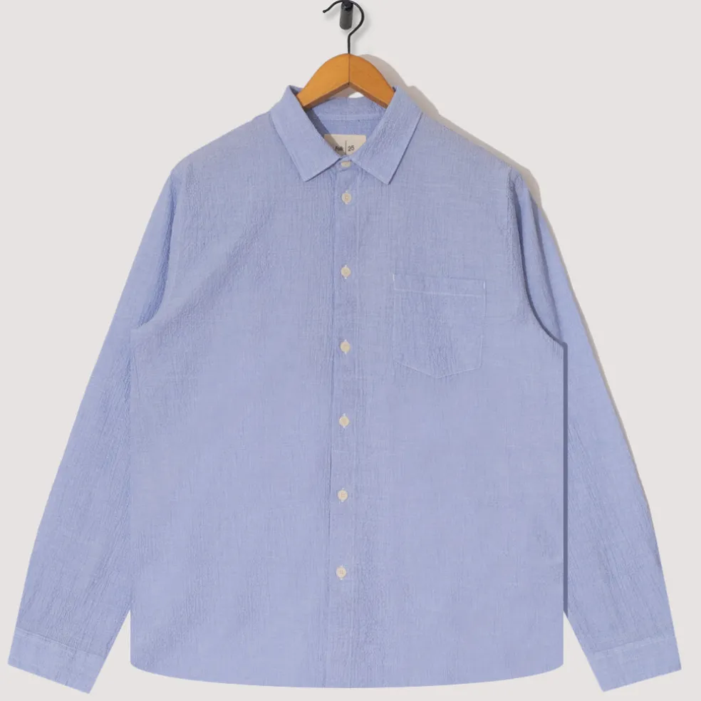 Relaxed Fit Shirt - Blue Texture
