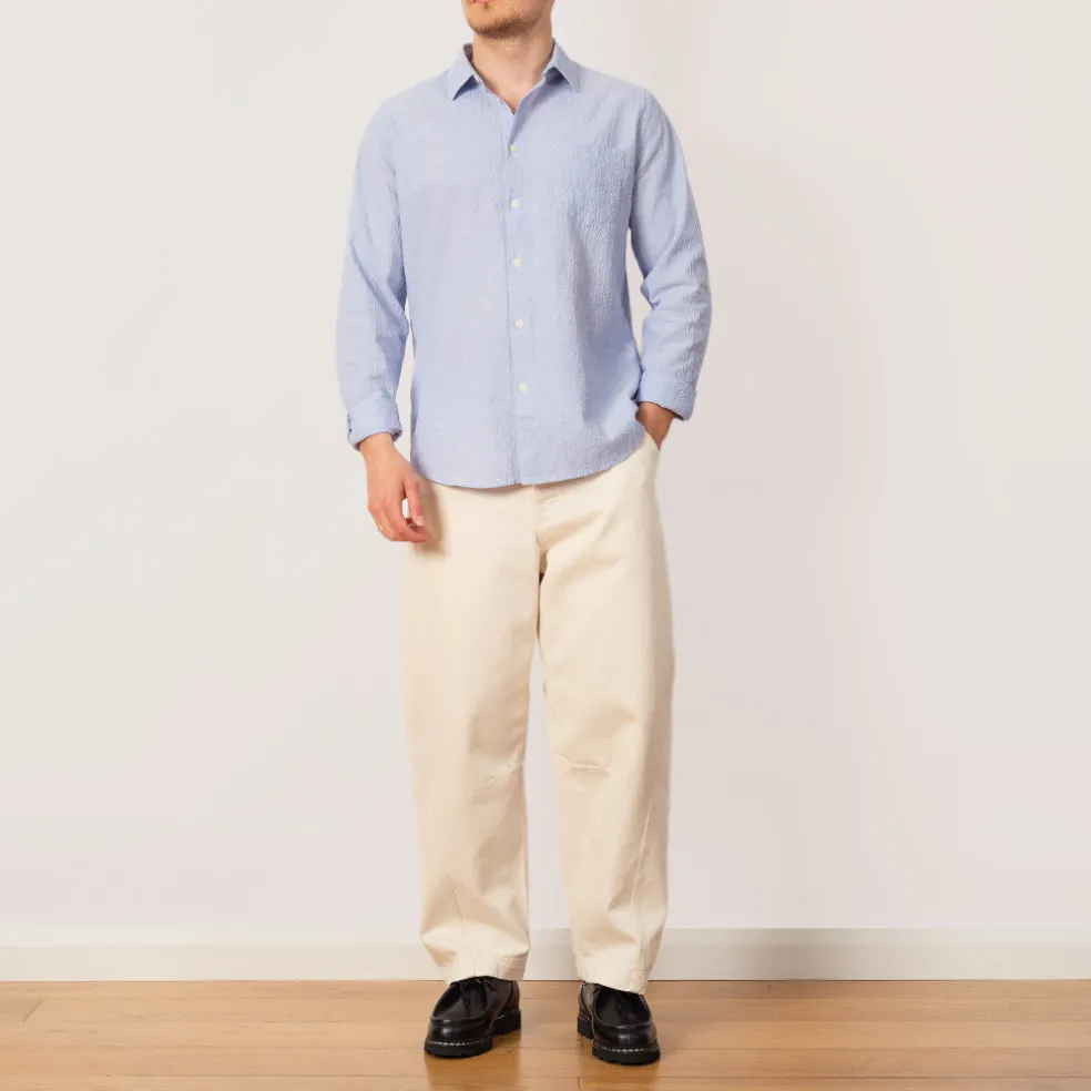 Relaxed Fit Shirt - Blue Texture