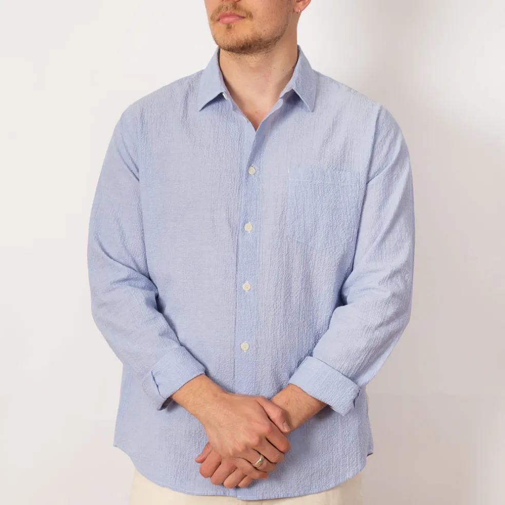 Relaxed Fit Shirt - Blue Texture