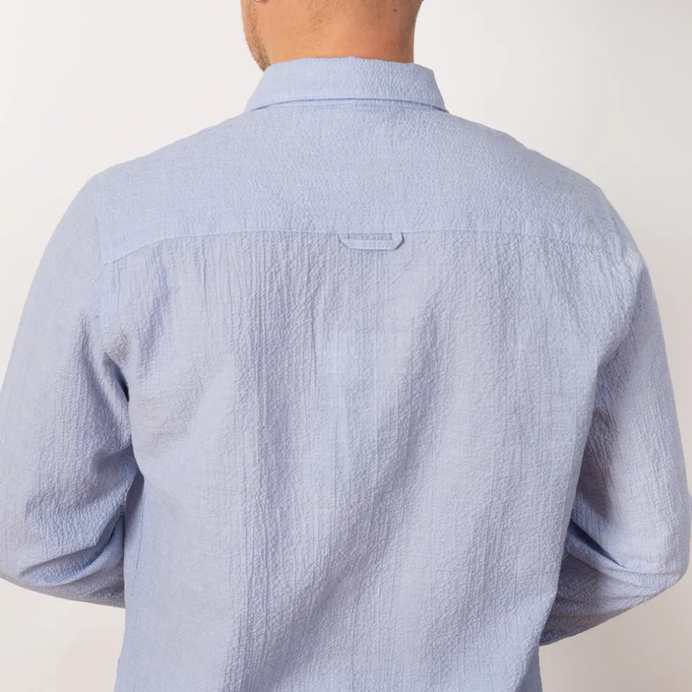 Relaxed Fit Shirt - Blue Texture