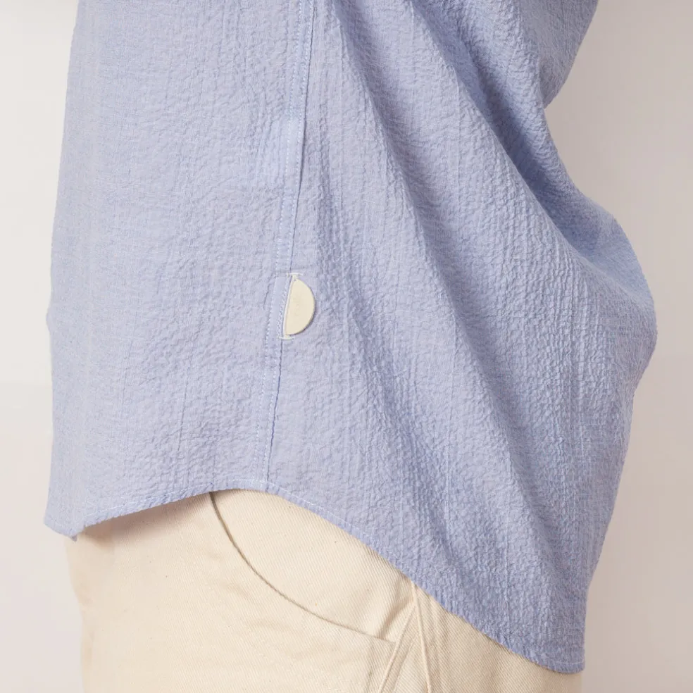 Relaxed Fit Shirt - Blue Texture