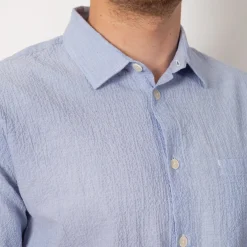Relaxed Fit Shirt - Blue Texture