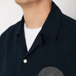 Relaxed Soft Collar Shirt - Navy