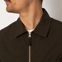 Ripstop Zip Overshirt - Military Green (V0054)