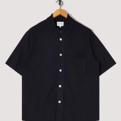 Rollo Cotton Linen SS Shirt - Dark Navy
