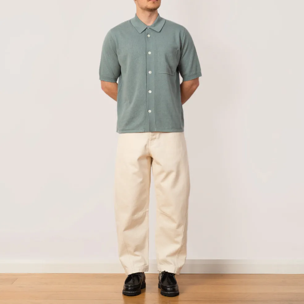 Rollo Cotton Linen SS Shirt - Greyish Blue