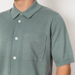 Rollo Cotton Linen SS Shirt - Greyish Blue
