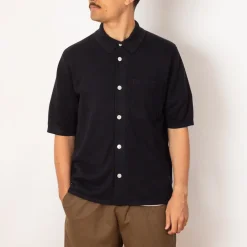 Rollo Cotton Linen SS Shirt - Dark Navy