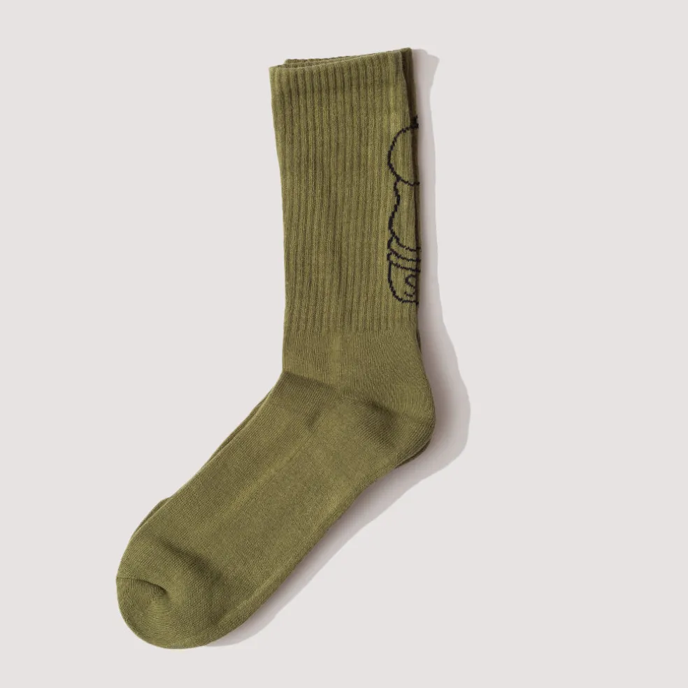 Salt + Pepper Socks - Olive