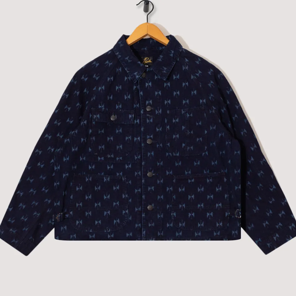 Short Coverall Jacket Printed Kasuri - Papillon
