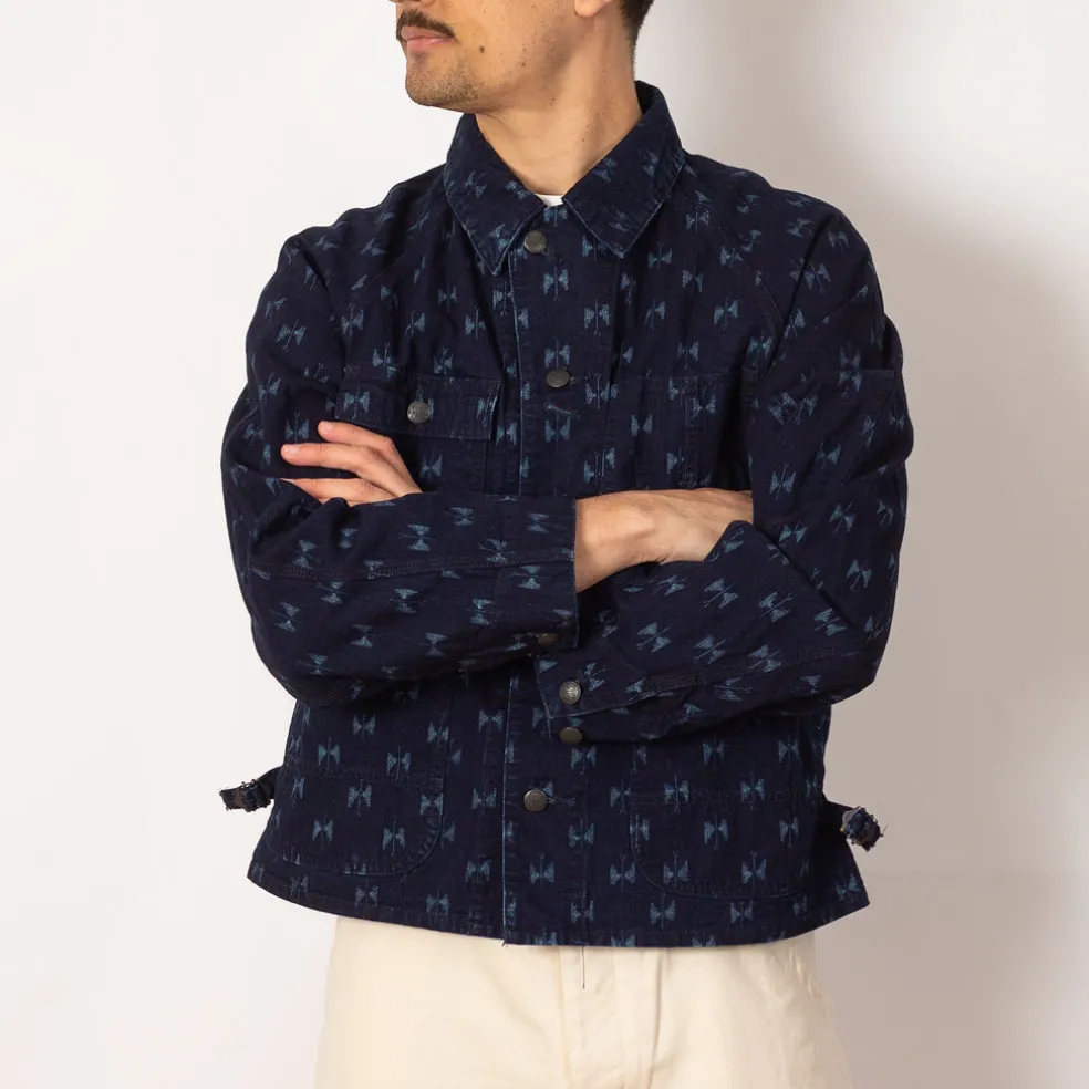 Short Coverall Jacket Printed Kasuri - Papillon