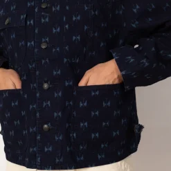 Short Coverall Jacket Printed Kasuri - Papillon