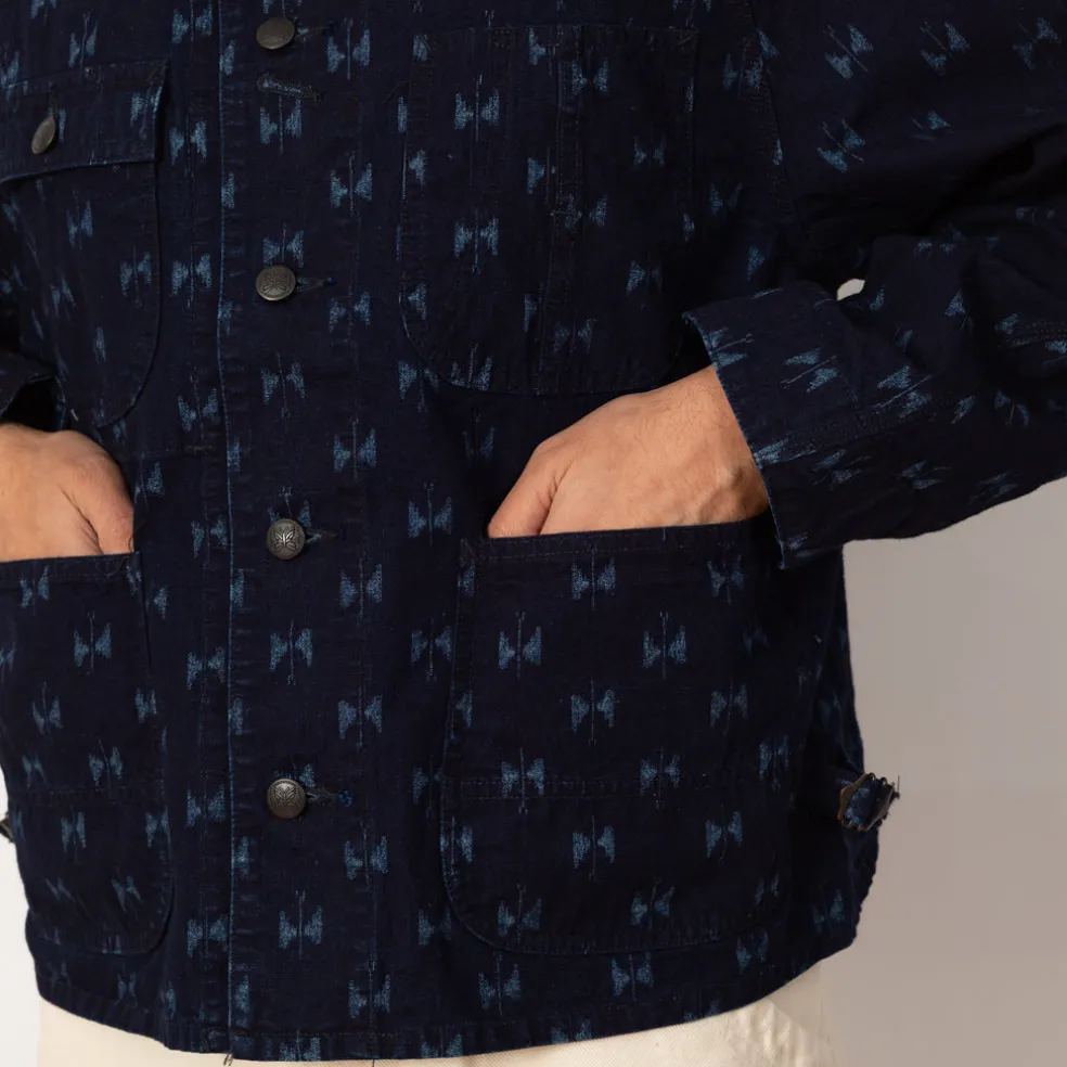 Short Coverall Jacket Printed Kasuri - Papillon