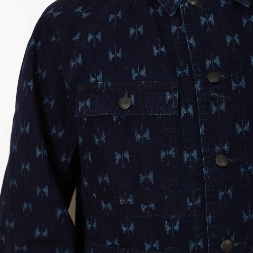 Short Coverall Jacket Printed Kasuri - Papillon