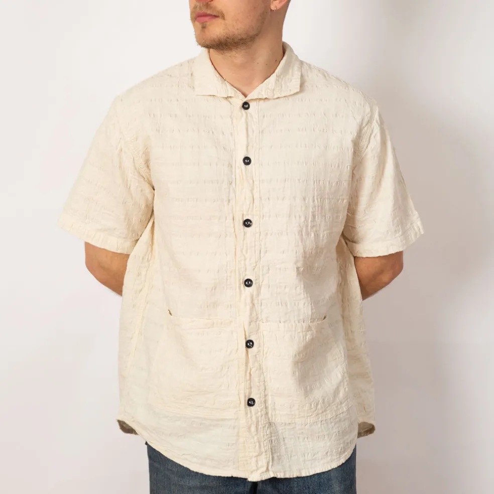 Short Sleeve Flipped Collar Shirt - Rinsed