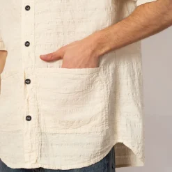 Short Sleeve Flipped Collar Shirt - Rinsed