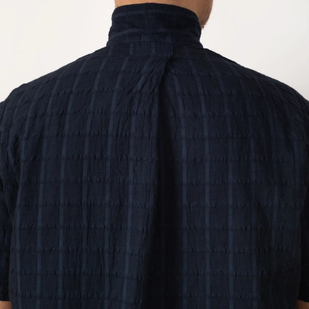 Short Sleeve Flipped Collar Shirt - Hadal Blue