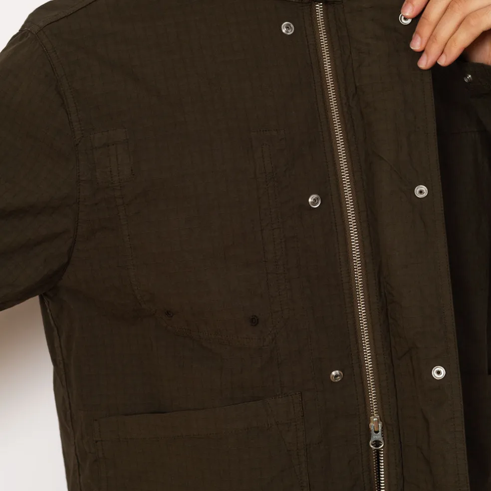 Short Stand Collar Jacket - Military Green