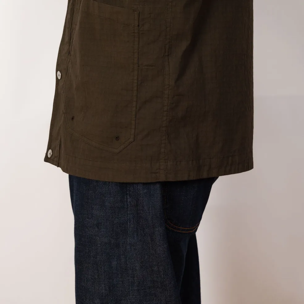 Short Stand Collar Jacket - Military Green