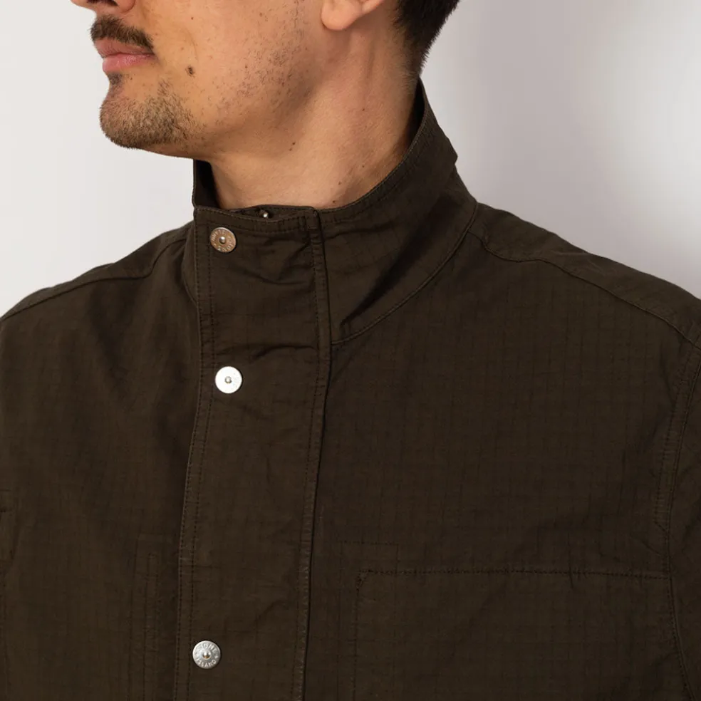 Short Stand Collar Jacket - Military Green