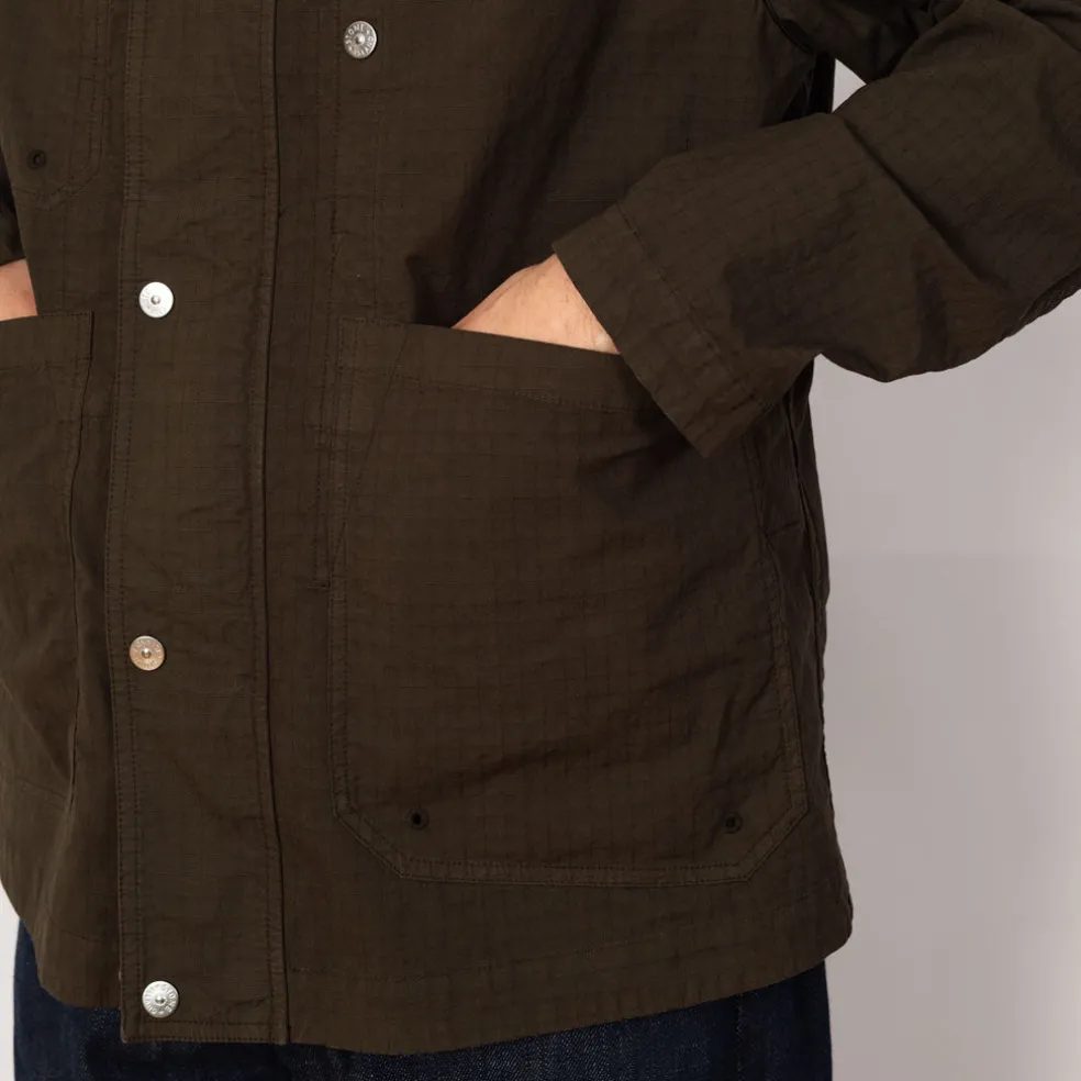 Short Stand Collar Jacket - Military Green