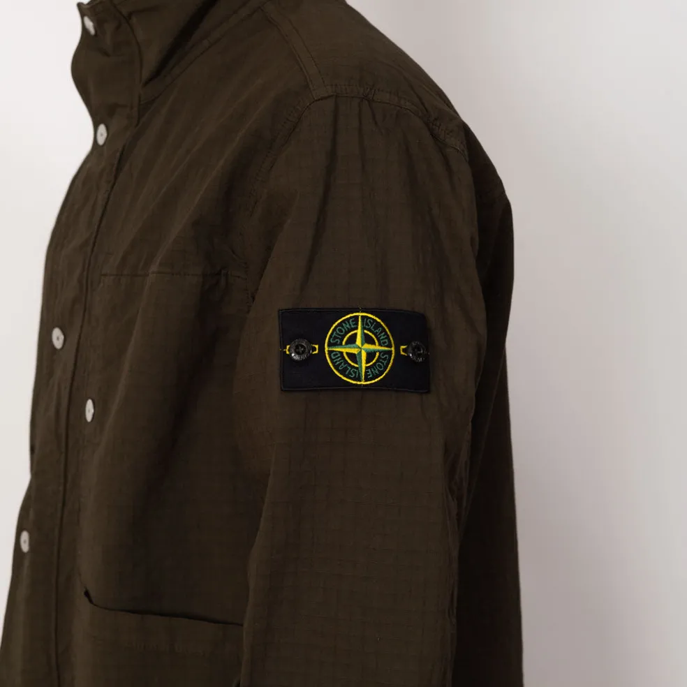 Short Stand Collar Jacket - Military Green