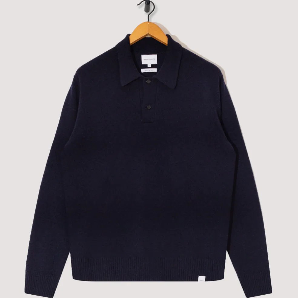 Standard Merino Lambswool Polo - Dark Navy